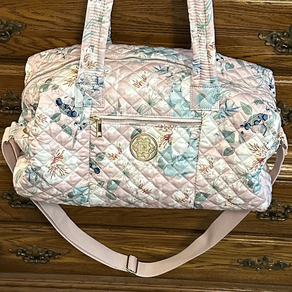 Nanette Lepore Handbags - Nanette Lepore Pastel Floral Quilted Travel Bag  Adjustable strap 17”W 9.5” H 9”
